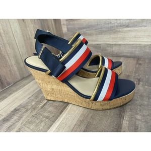 Tommy Hilfiger NEW Platform Cork Wedge Size 9.5